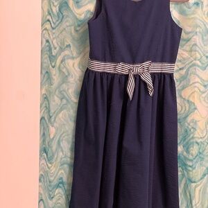 Size 14 girls Navy dress with bow Rave Editions brand